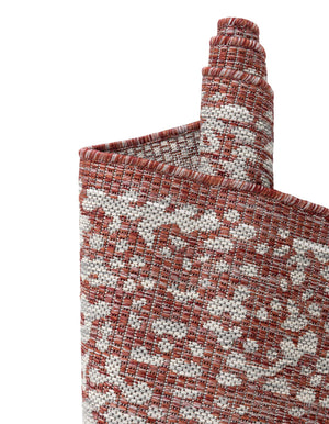 Rust Red 7' 1 x 10' Outdoor Traditional Rectangle Area Rug Weather Resistant for Patio, Deck, Terrace, Balcony, Porch Classical Design Outside Carpet for Sale at Rug Engine
