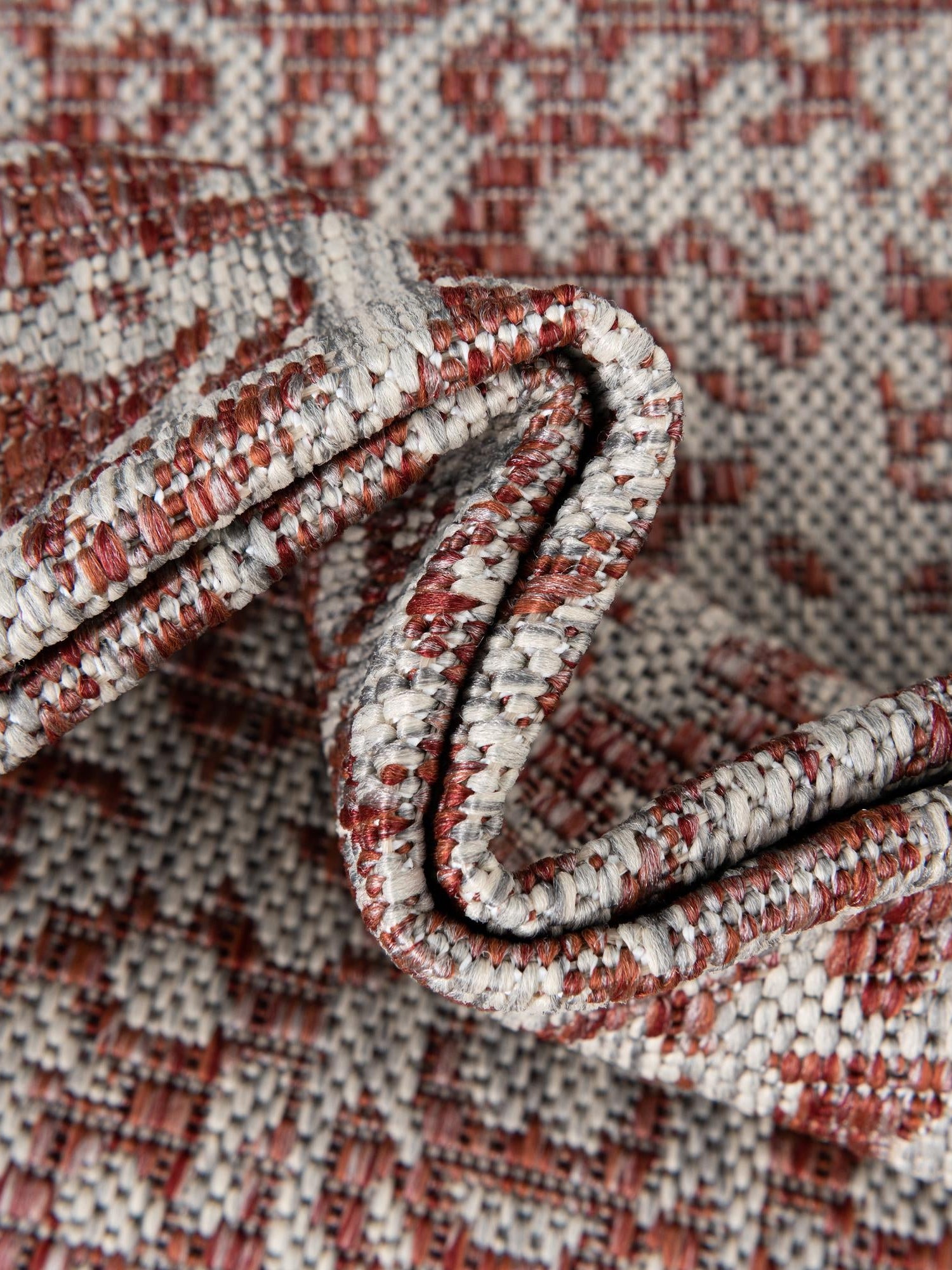 Rust Red 2' 7 x 10' Outdoor Traditional Runner Area Rug Weather Resistant for Patio, Deck, Terrace, Balcony, Porch Classical Design Outside Carpet for Sale at Rug Engine