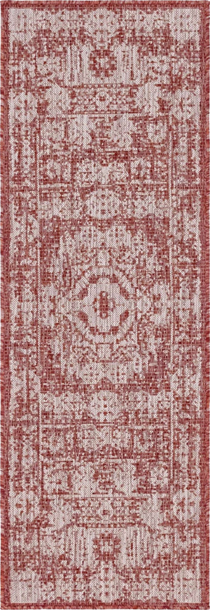 Rust Red 2' x 6' 1 Outdoor Traditional Runner Rug