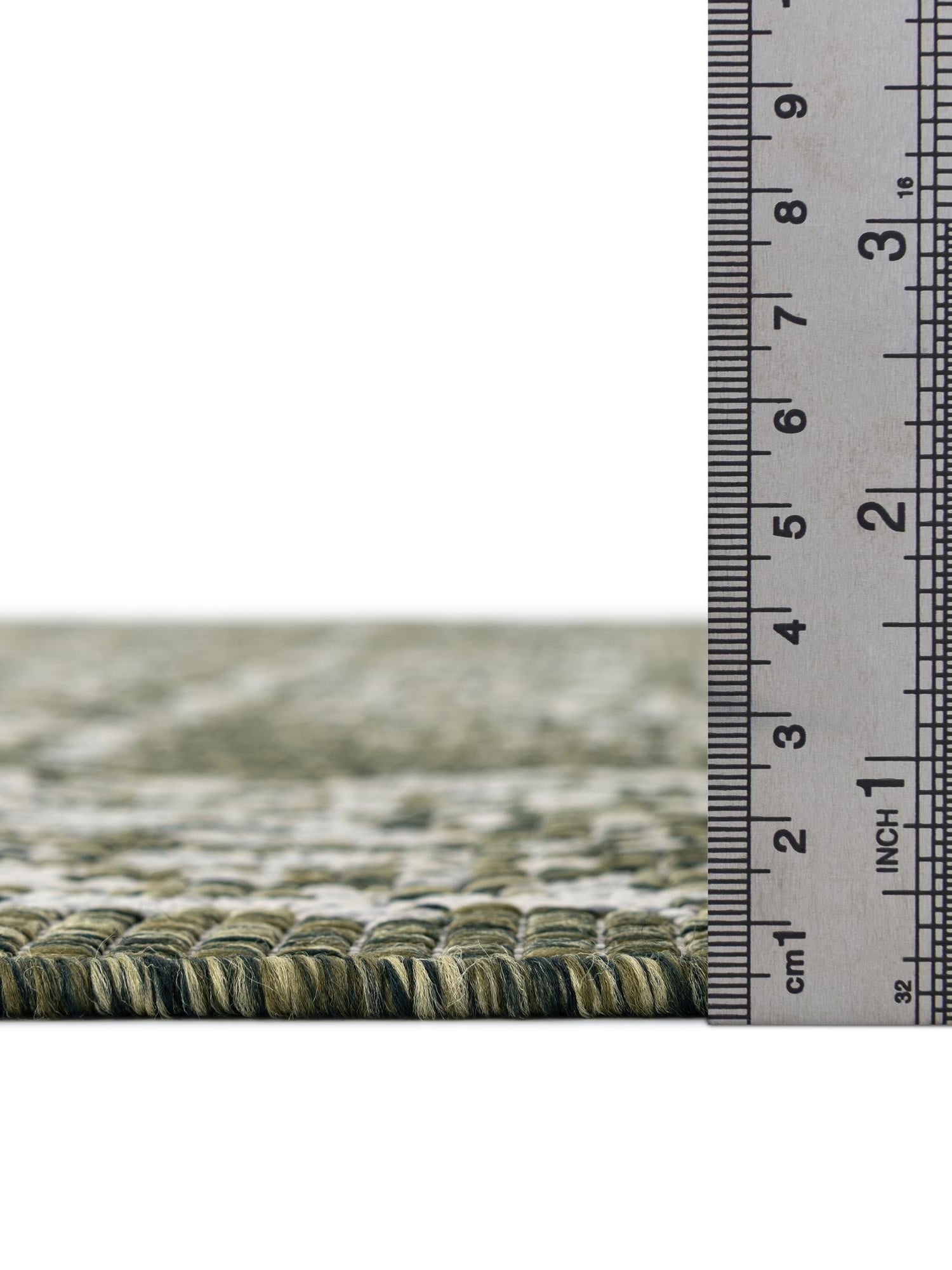 Green 7' 10 x 11' Outdoor Traditional Rectangle Area Rug Weather Resistant for Patio, Deck, Terrace, Balcony, Porch