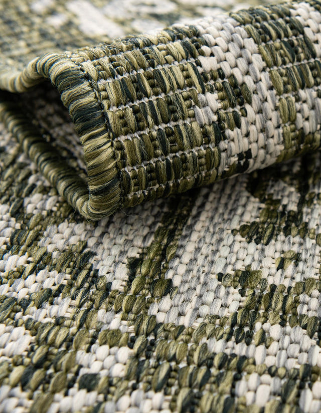 Green 6' 1 x 9' Outdoor Traditional Rectangle Area Rug Weather Resistant for Patio, Deck, Terrace, Balcony, Porch Classical Design Outside Carpet for Sale at Rug Engine