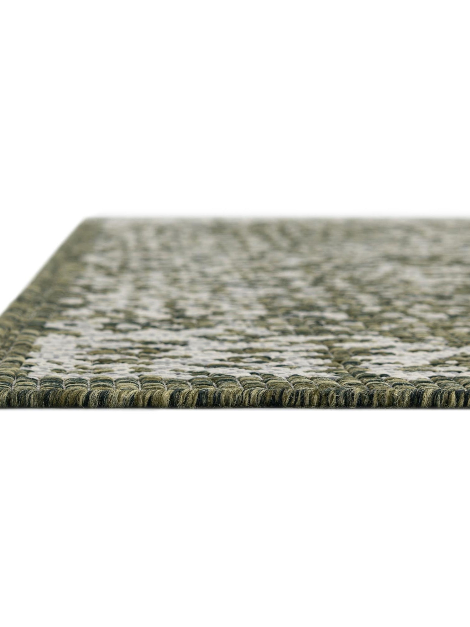 Green 7' 10 x 11' Outdoor Traditional Rectangle Area Rug Weather Resistant for Patio, Deck, Terrace, Balcony, Porch