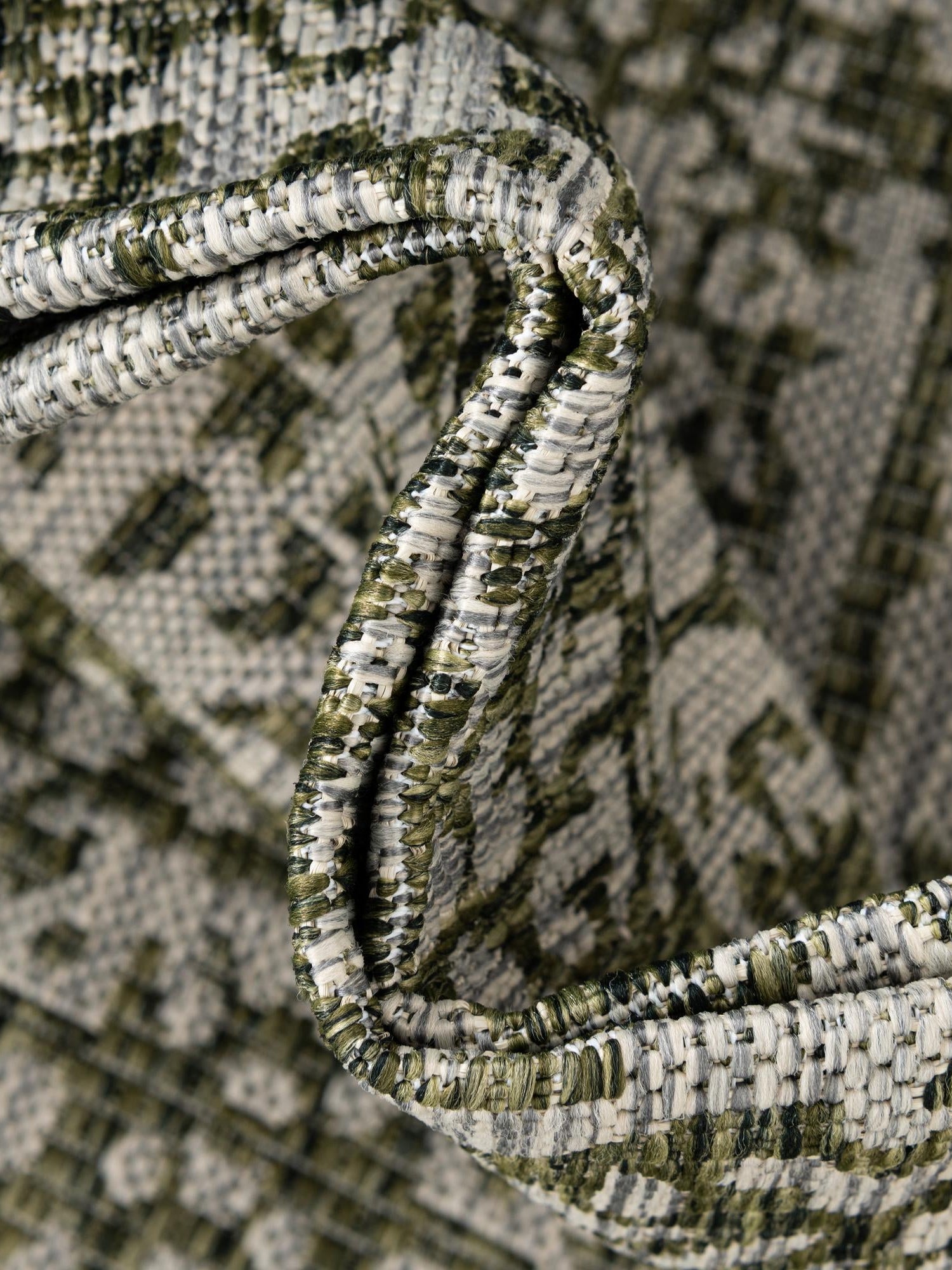 Green 7' 10 x 11' Outdoor Traditional Rectangle Area Rug Weather Resistant for Patio, Deck, Terrace, Balcony, Porch