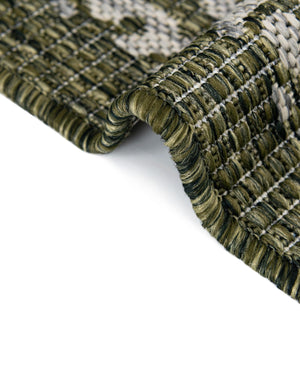Green 10' x 14' 1 Outdoor Traditional Rectangle Area Rug Weather Resistant for Patio, Deck, Terrace, Balcony, Porch Classical Design Outside Carpet for Sale at Rug Engine
