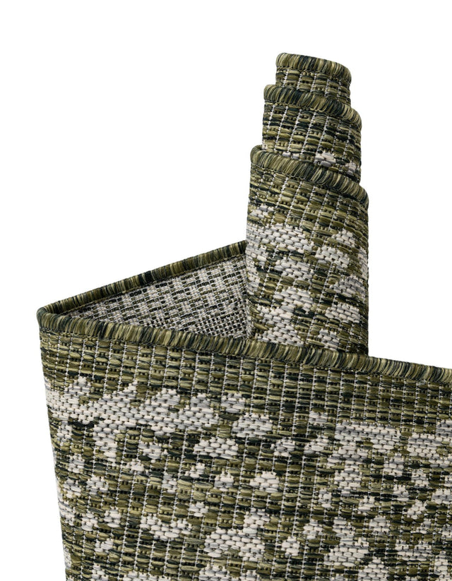 Green 10' x 14' 1 Outdoor Traditional Rectangle Area Rug Weather Resistant for Patio, Deck, Terrace, Balcony, Porch Classical Design Outside Carpet for Sale at Rug Engine