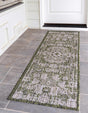 Green 2' x 6' 1 Outdoor Traditional Runner Area Rug Weather Resistant for Patio, Deck, Terrace, Balcony, Porch Classical Design Outside Carpet for Sale at Rug Engine
