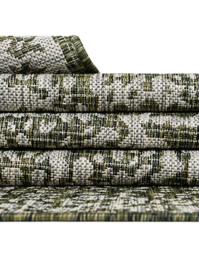 Green 2' x 8' Outdoor Traditional Runner Area Rug Weather Resistant for Patio, Deck, Terrace, Balcony, Porch Classical Design Outside Carpet for Sale at Rug Engine