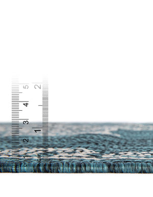 Teal 9' x 12' Outdoor Traditional Rectangle Area Rug Weather Resistant for Patio, Deck, Terrace, Balcony, Porch Classical Design Outside Carpet for Sale at Rug Engine