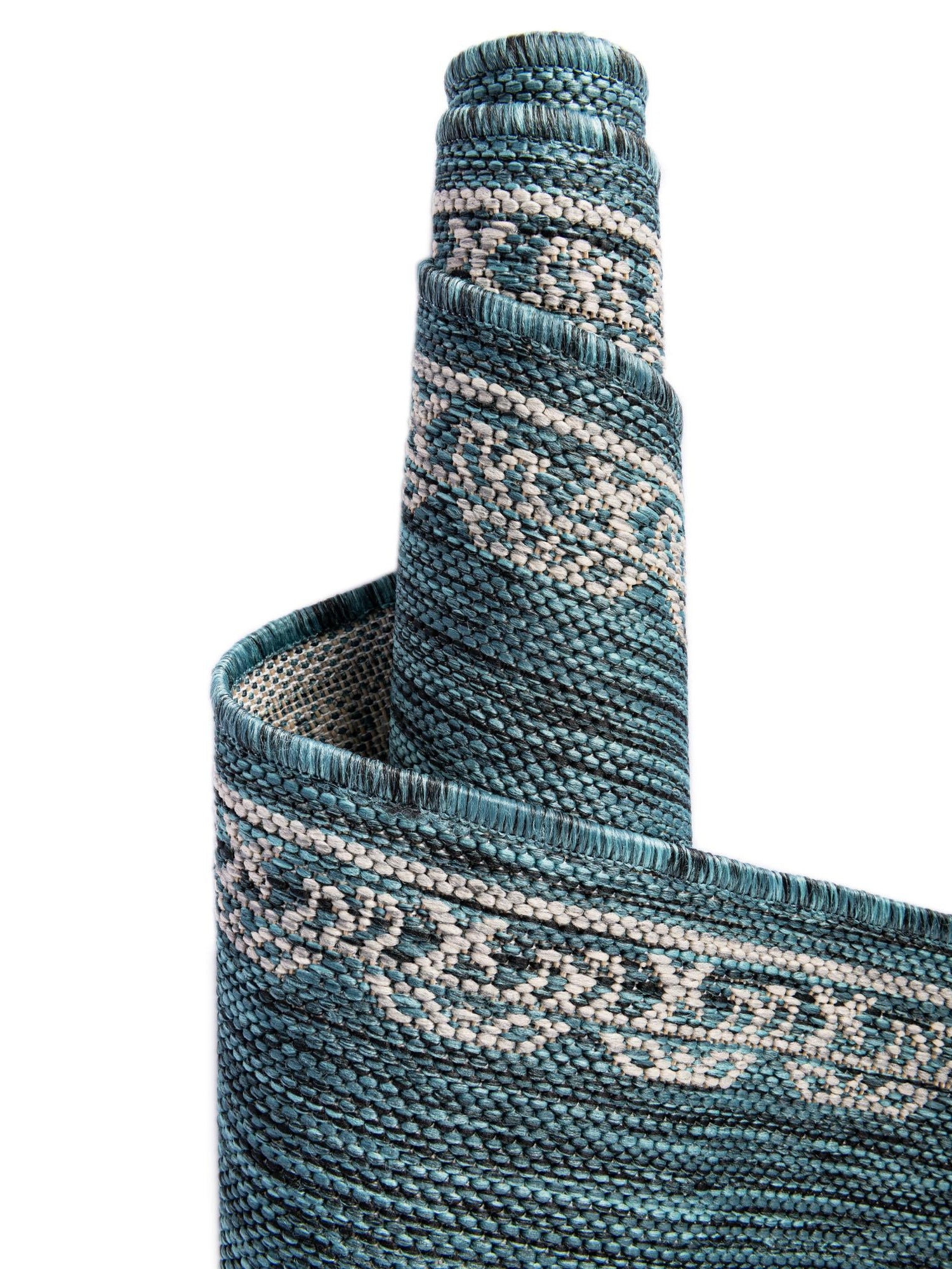 Teal 10' x 14' 1 Outdoor Traditional Rectangle Area Rug Weather Resistant for Patio, Deck, Terrace, Balcony, Porch Classical Design Outside Carpet for Sale at Rug Engine