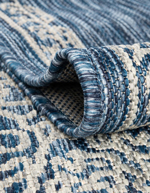 Blue 9' x 12' Outdoor Traditional Rectangle Area Rug Weather Resistant for Patio, Deck, Terrace, Balcony, Porch Classical Design Outside Carpet for Sale at Rug Engine