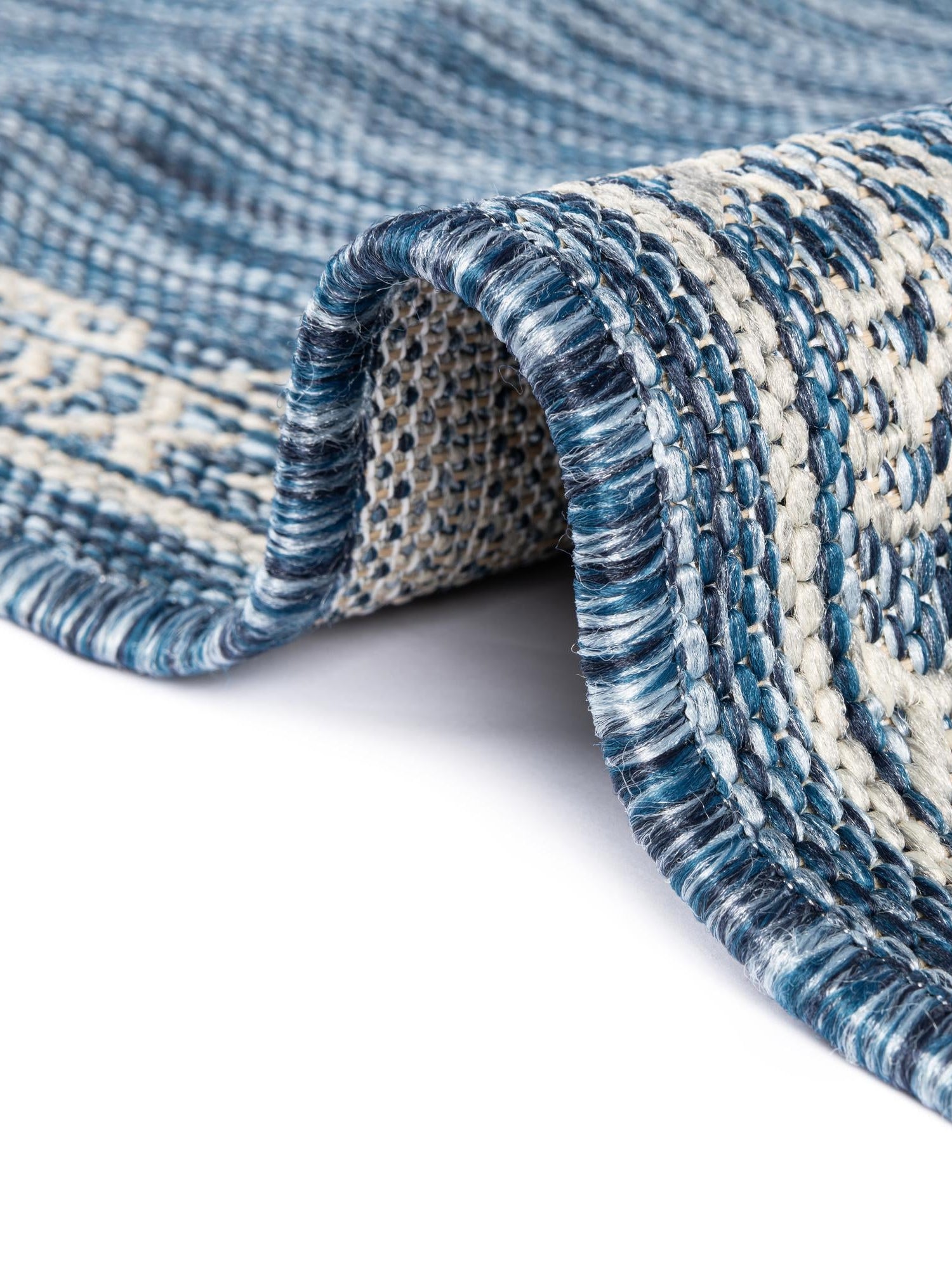 Blue 6' 1 x 9' Outdoor Traditional Rectangle Area Rug Weather Resistant for Patio, Deck, Terrace, Balcony, Porch Classical Design Outside Carpet for Sale at Rug Engine