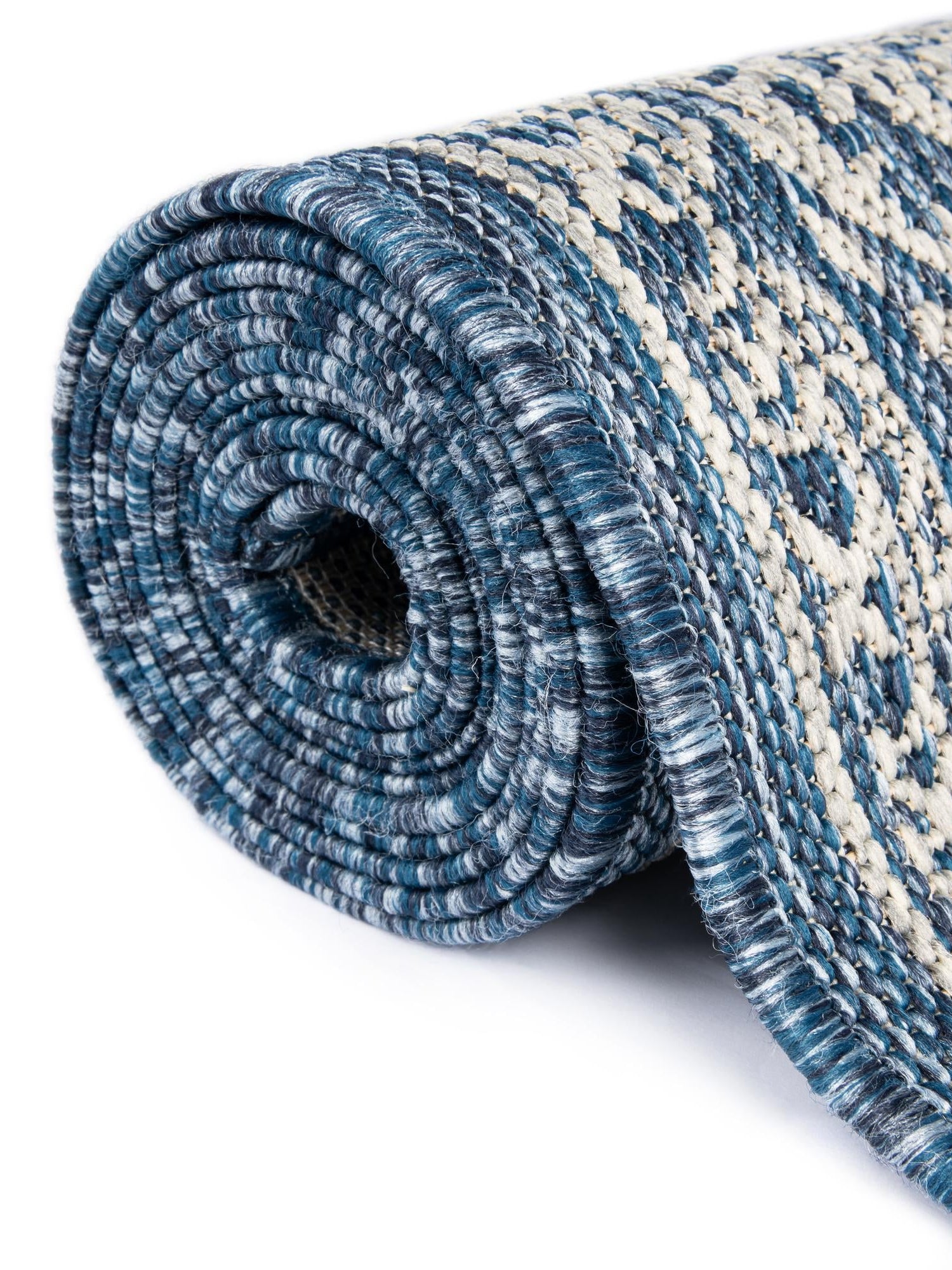 Blue 6' 1 x 9' Outdoor Traditional Rectangle Area Rug Weather Resistant for Patio, Deck, Terrace, Balcony, Porch Classical Design Outside Carpet for Sale at Rug Engine