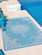 Light Aqua 7' 1 x 10' Outdoor Traditional Rectangle Area Rug Weather Resistant for Patio, Deck, Terrace, Balcony, Porch Classical Design Outside Carpet for Sale at Rug Engine