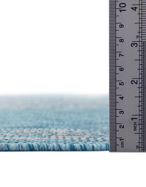 Light Aqua 5' 3 x 8' Outdoor Traditional Rectangle Area Rug Weather Resistant for Patio, Deck, Terrace, Balcony, Porch Classical Design Outside Carpet for Sale at Rug Engine