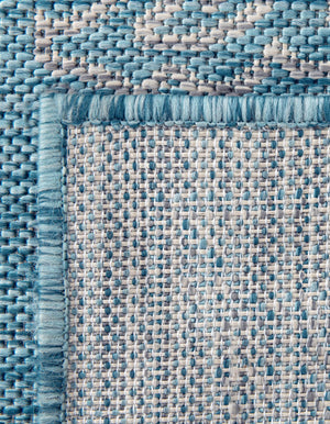 Light Aqua 5' 3 x 8' Outdoor Traditional Rectangle Area Rug Weather Resistant for Patio, Deck, Terrace, Balcony, Porch Classical Design Outside Carpet for Sale at Rug Engine