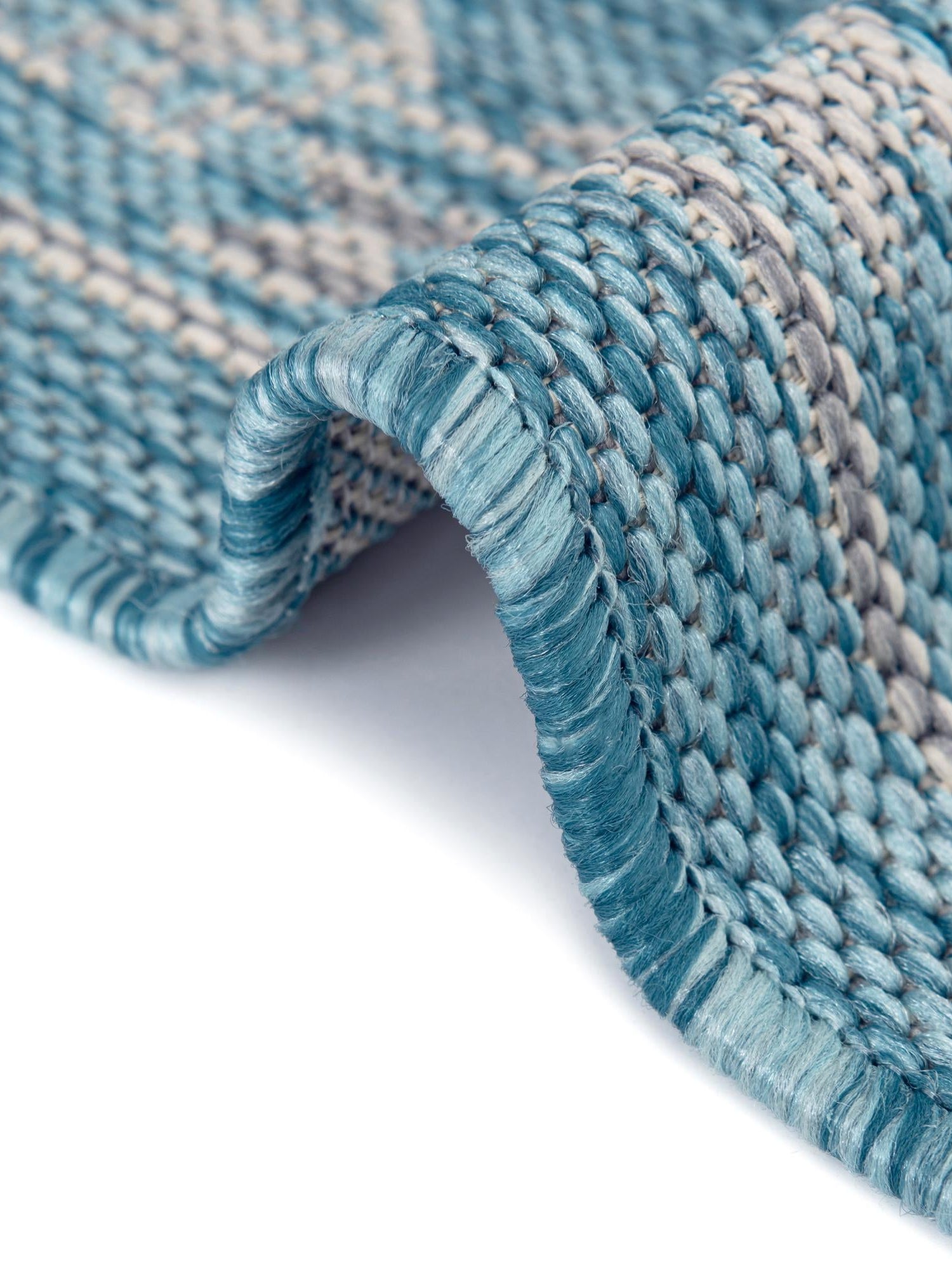 Light Aqua 7' 1 x 10' Outdoor Traditional Rectangle Area Rug Weather Resistant for Patio, Deck, Terrace, Balcony, Porch Classical Design Outside Carpet for Sale at Rug Engine