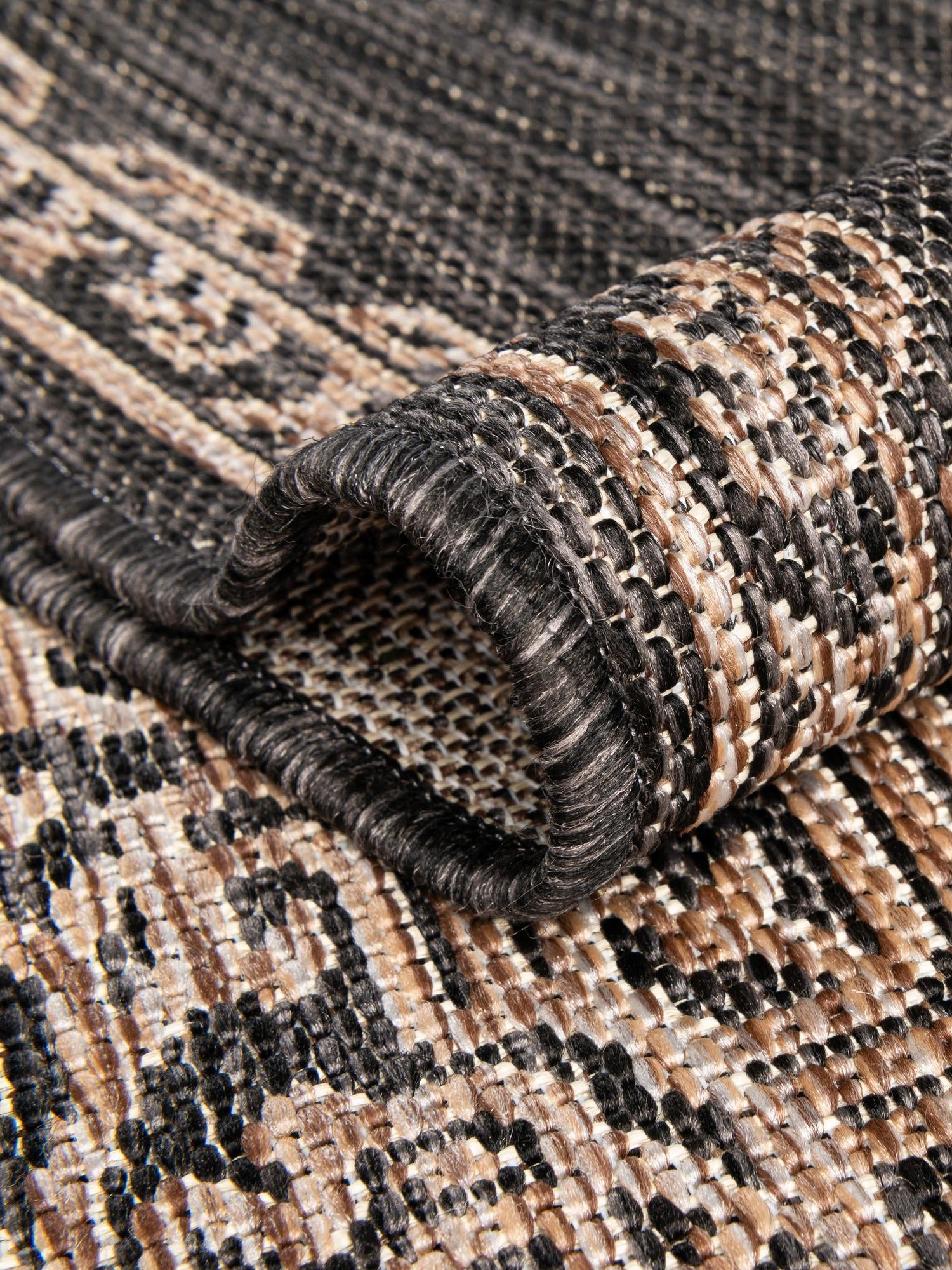 Charcoal Gray 7' 1 x 10' Outdoor Traditional Rectangle Area Rug Weather Resistant for Patio, Deck, Terrace, Balcony, Porch Classical Design Outside Carpet for Sale at Rug Engine