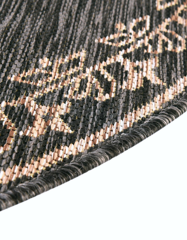 Charcoal Gray 13' 1 x 13' 1 Outdoor Traditional Round Area Rug Weather Resistant for Patio, Deck, Terrace, Balcony, Porch Classical Design Outside Carpet for Sale at Rug Engine