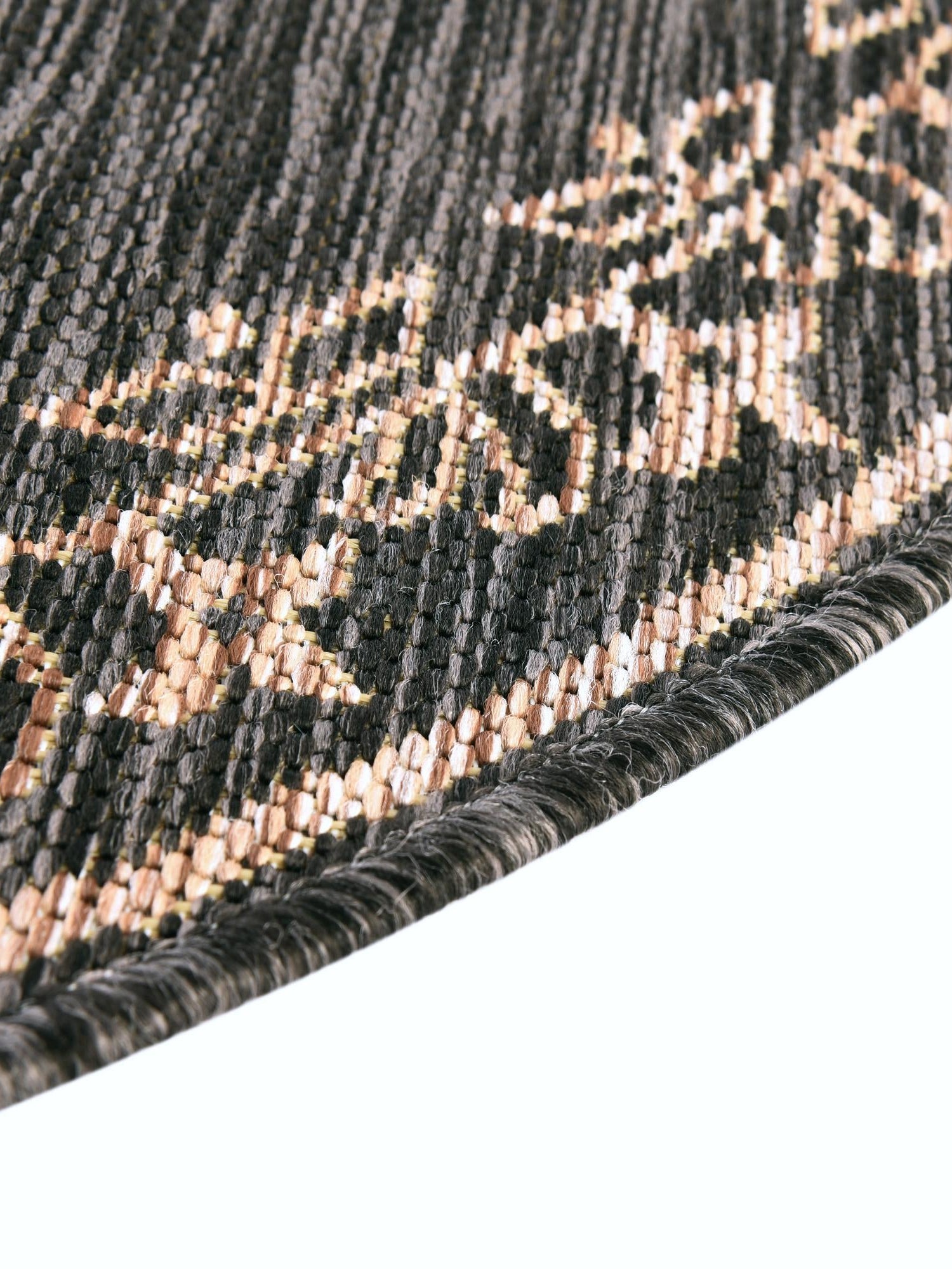 Charcoal Gray 11' x 11' Outdoor Traditional Round Area Rug Weather Resistant for Patio, Deck, Terrace, Balcony, Porch Classical Design Outside Carpet for Sale at Rug Engine