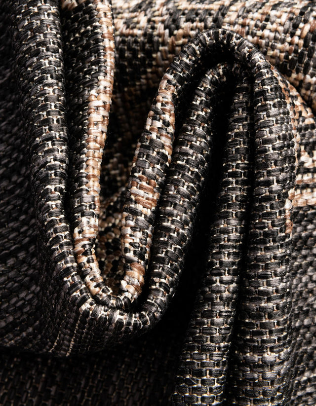 Charcoal Gray 3' x 10' Outdoor Traditional Runner Rug