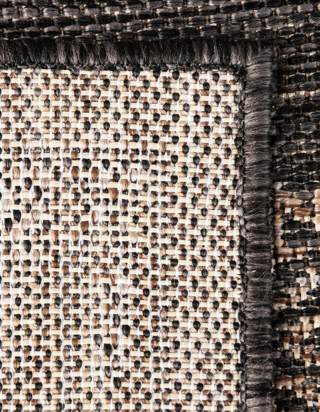 Charcoal Gray 3' x 10' Outdoor Traditional Runner Rug