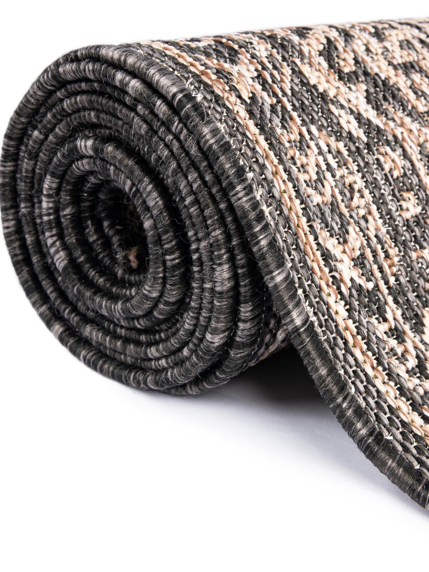 Charcoal Gray 2' x 8' Outdoor Traditional Runner Area Rug Weather Resistant for Patio, Deck, Terrace, Balcony, Porch Classical Design Outside Carpet for Sale at Rug Engine