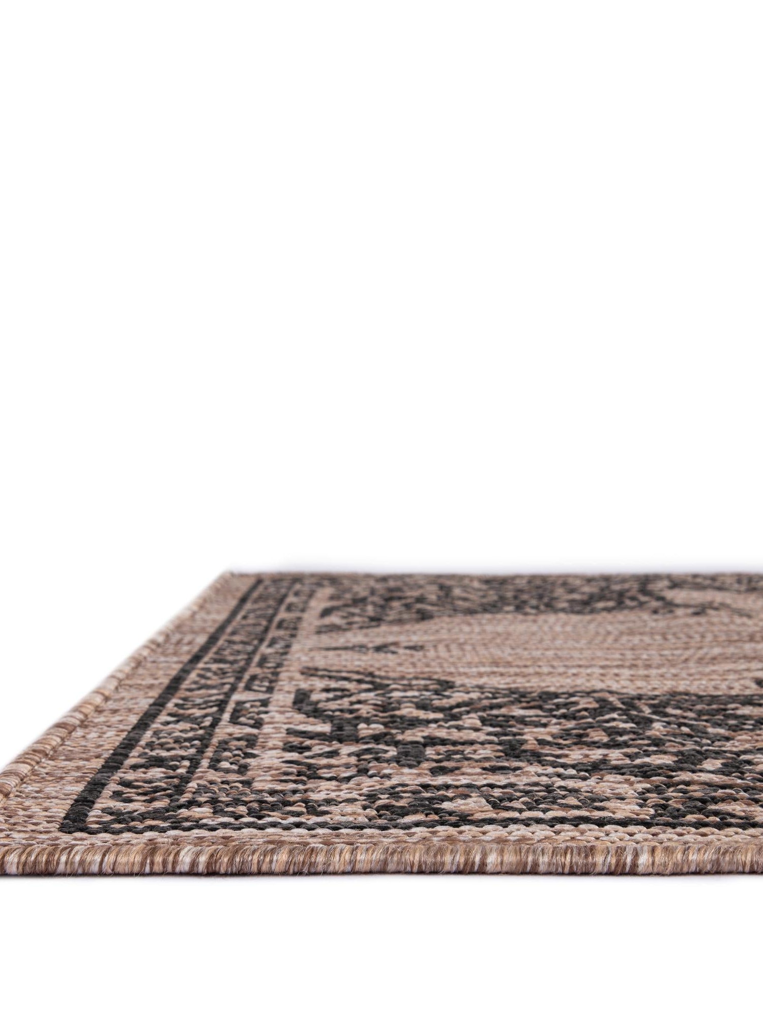 Beige 7' 10 x 10' Outdoor Traditional Rectangle Area Rug Weather Resistant for Patio, Deck, Terrace, Balcony, Porch Classical Design Outside Carpet for Sale at Rug Engine
