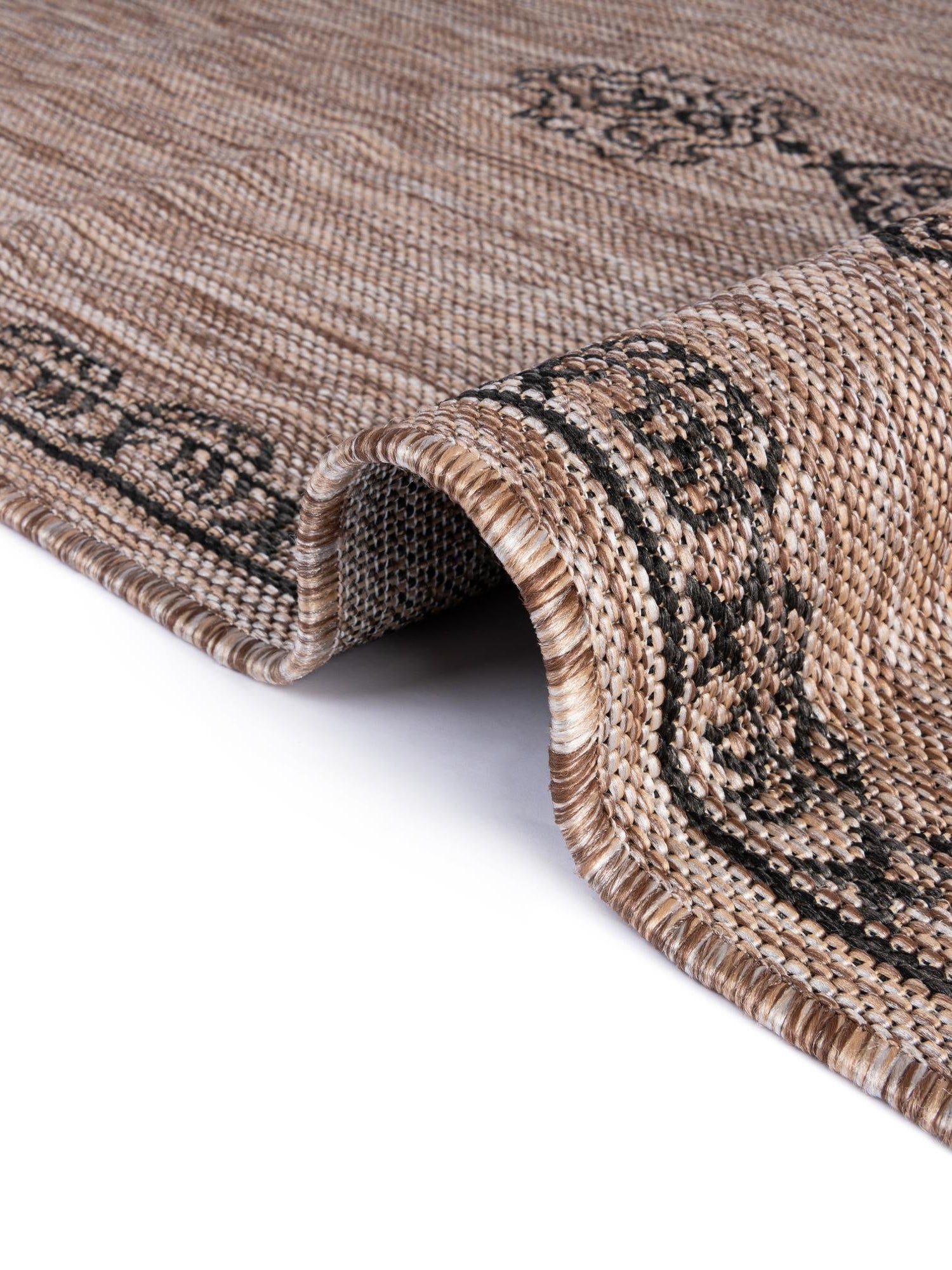 Beige 7' 1 x 10' Outdoor Traditional Rectangle Area Rug Weather Resistant for Patio, Deck, Terrace, Balcony, Porch Classical Design Outside Carpet for Sale at Rug Engine