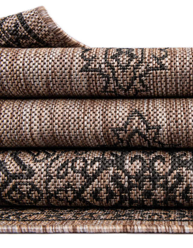 Beige 7' 10 x 11' Outdoor Traditional Rectangle Area Rug Weather Resistant for Patio, Deck, Terrace, Balcony, Porch Classical Design Outside Carpet for Sale at Rug Engine