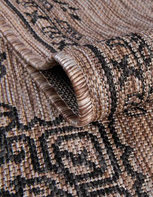 Beige 4' 1 x 4' 1 Outdoor Traditional Round Area Rug Weather Resistant for Patio, Deck, Terrace, Balcony, Porch Classical Design Outside Carpet for Sale at Rug Engine