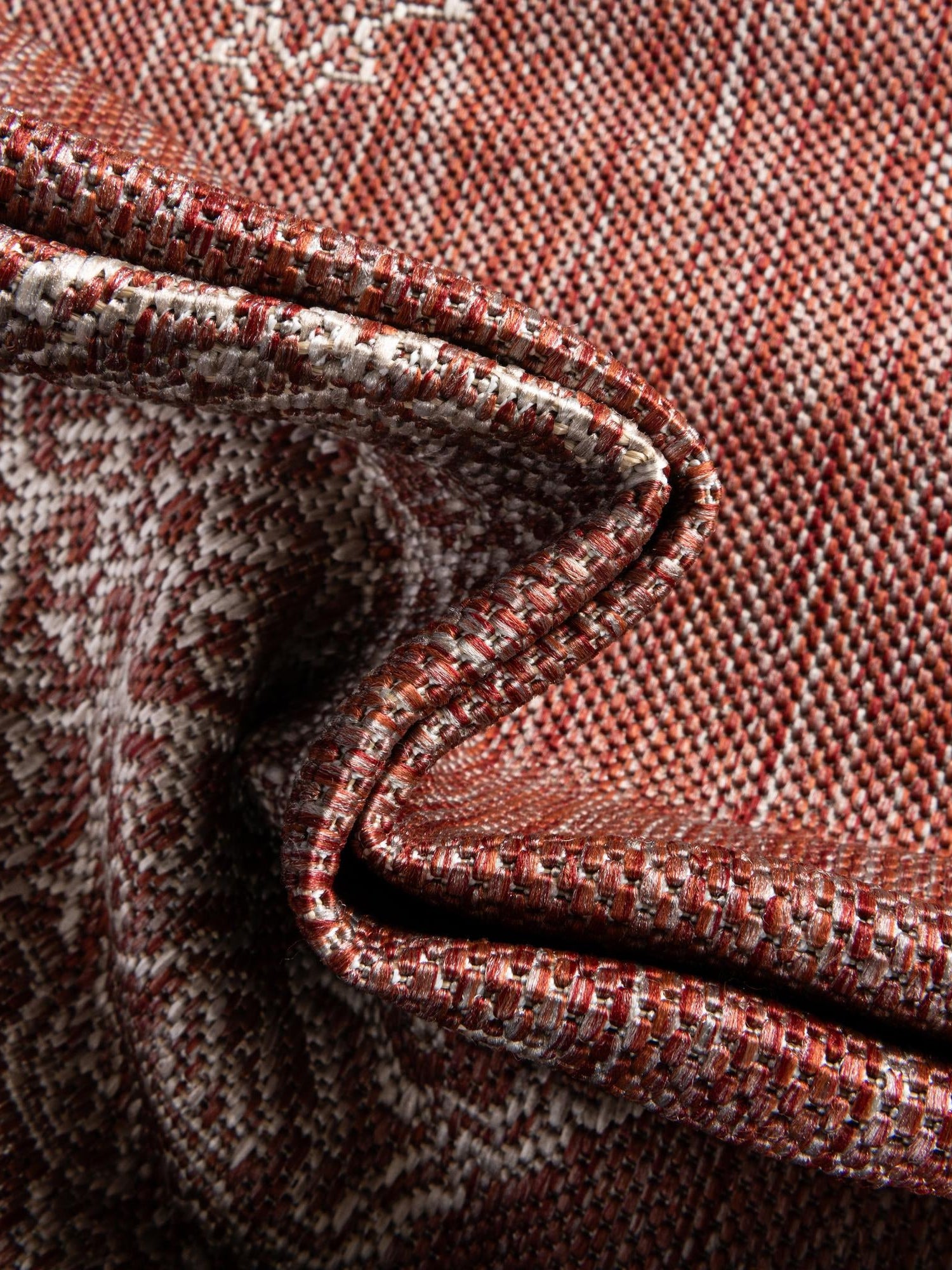 Rust Red 9' x 12' Outdoor Traditional Rectangle Area Rug Weather Resistant for Patio, Deck, Terrace, Balcony, Porch Classical Design Outside Carpet for Sale at Rug Engine