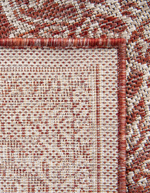 Rust Red 9' x 12' Outdoor Traditional Rectangle Area Rug Weather Resistant for Patio, Deck, Terrace, Balcony, Porch