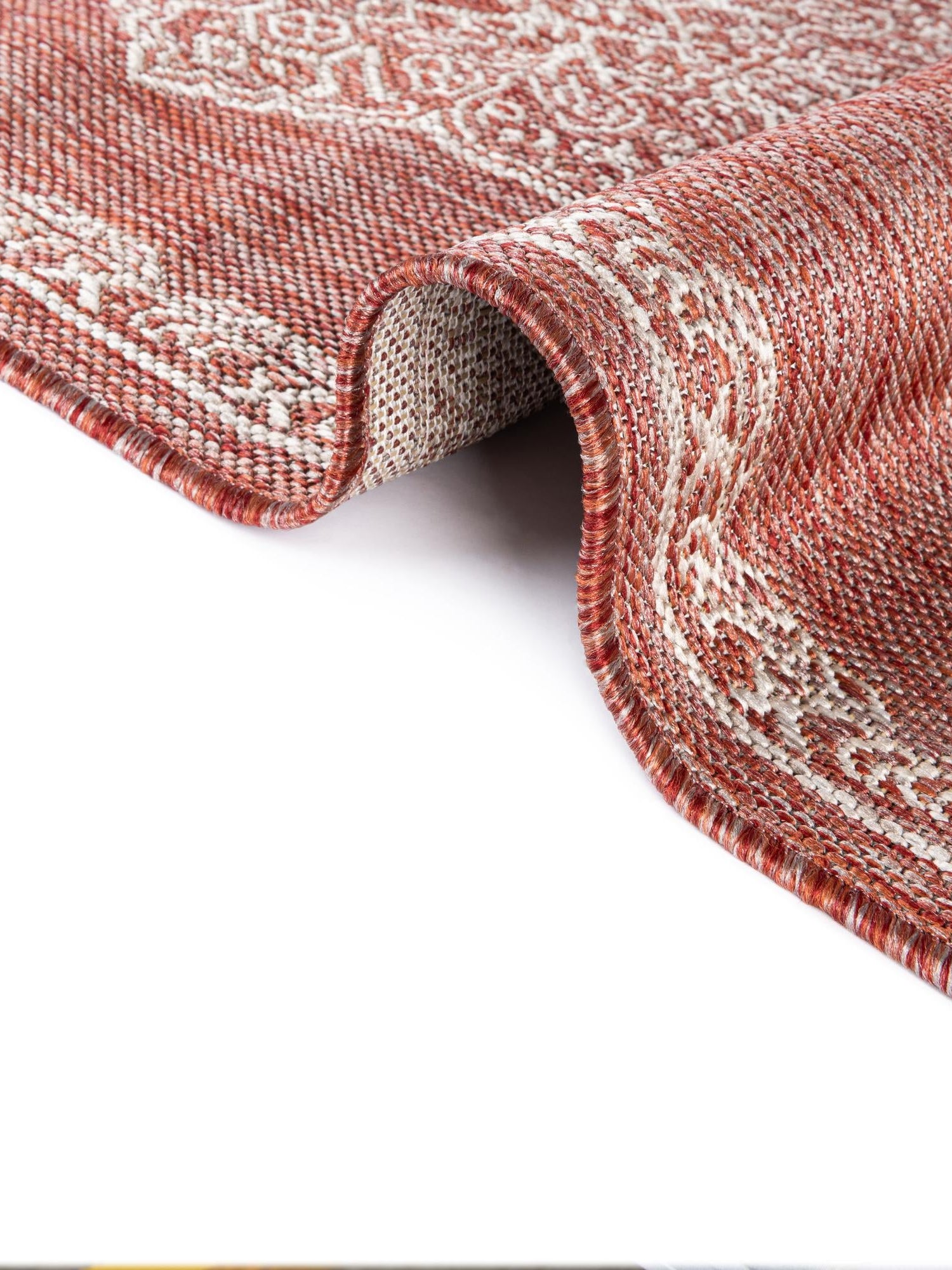 Rust Red 9' x 12' Outdoor Traditional Rectangle Area Rug Weather Resistant for Patio, Deck, Terrace, Balcony, Porch Classical Design Outside Carpet for Sale at Rug Engine