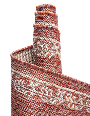 Rust Red 9' x 12' Outdoor Traditional Rectangle Area Rug Weather Resistant for Patio, Deck, Terrace, Balcony, Porch