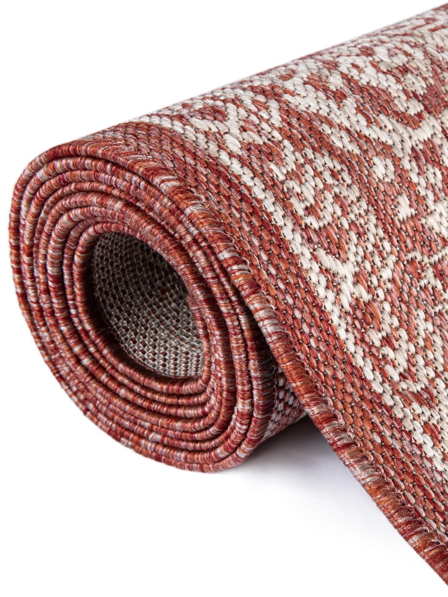 Rust Red 5' 3 x 8' Outdoor Traditional Rectangle Area Rug Weather Resistant for Patio, Deck, Terrace, Balcony, Porch Classical Design Outside Carpet for Sale at Rug Engine