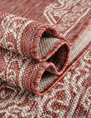 Rust Red 2' x 6' 1 Outdoor Traditional Runner Area Rug Weather Resistant for Patio, Deck, Terrace, Balcony, Porch Classical Design Outside Carpet for Sale at Rug Engine