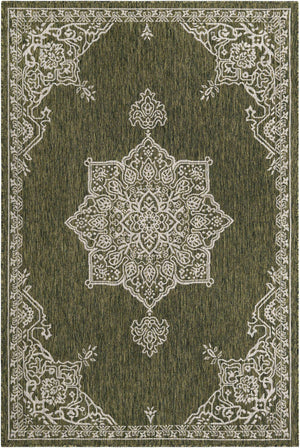 Green 5' 3 x 8' Outdoor Traditional Rectangle Area Rug Weather Resistant for Patio, Deck, Terrace, Balcony, Porch Classical Design Outside Carpet for Sale at Rug Engine