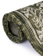 Green 2' 7 x 10' Outdoor Traditional Runner Area Rug Weather Resistant for Patio, Deck, Terrace, Balcony, Porch Classical Design Outside Carpet for Sale at Rug Engine
