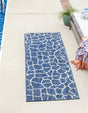 Blue 2' x 6' 1 Outdoor Safari Runner Area Rug Weather Resistant for Patio, Deck, Terrace, Balcony, Porch Animal Print Wildlife Nature Carpet for Sale at Rug Engine