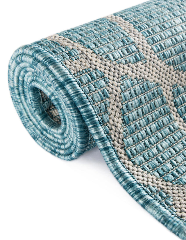Light Aqua 5' 3 x 8' Outdoor Safari Rectangle Area Rug Weather Resistant for Patio, Deck, Terrace, Balcony, Porch Animal Print Wildlife Nature Carpet for Sale at Rug Engine