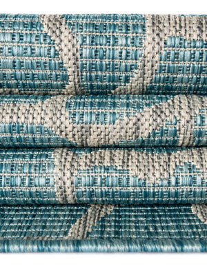Light Aqua 5' 3 x 8' Outdoor Safari Rectangle Area Rug Weather Resistant for Patio, Deck, Terrace, Balcony, Porch Animal Print Wildlife Nature Carpet for Sale at Rug Engine