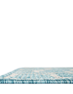 Light Aqua 2' x 6' 1 Outdoor Safari Runner Area Rug Weather Resistant for Patio, Deck, Terrace, Balcony, Porch