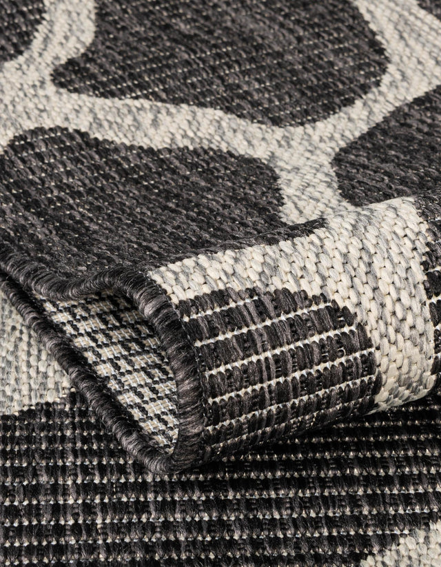 Charcoal Gray 6' 1 x 9' Outdoor Safari Rectangle Area Rug Weather Resistant for Patio, Deck, Terrace, Balcony, Porch