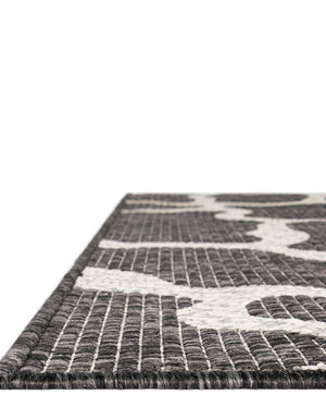 Charcoal Gray 6' 1 x 9' Outdoor Safari Rectangle Area Rug Weather Resistant for Patio, Deck, Terrace, Balcony, Porch