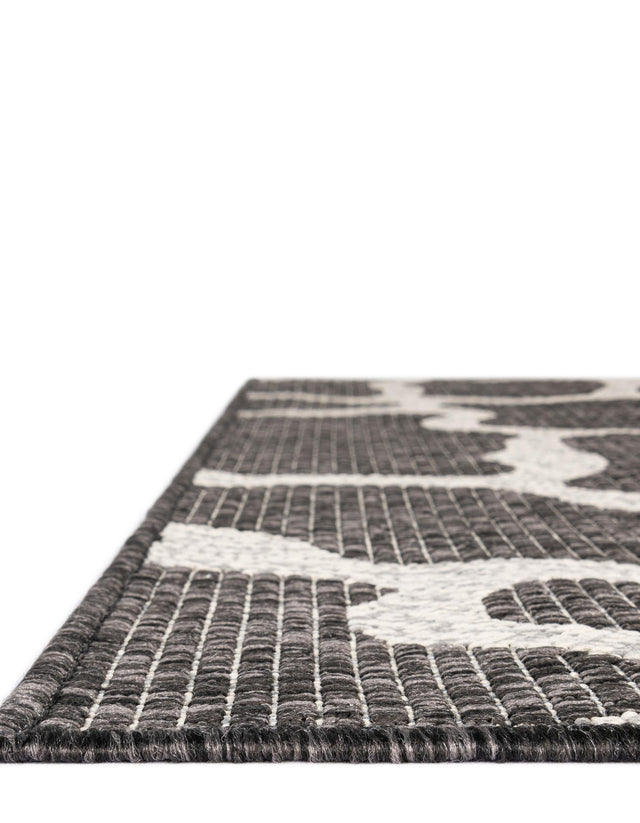 Charcoal Gray 6' 1 x 9' Outdoor Safari Rectangle Area Rug Weather Resistant for Patio, Deck, Terrace, Balcony, Porch