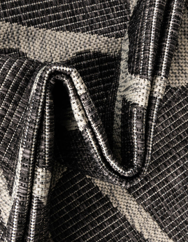 Charcoal Gray 6' 1 x 9' Outdoor Safari Rectangle Area Rug Weather Resistant for Patio, Deck, Terrace, Balcony, Porch