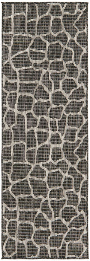 Charcoal Gray 2' x 6' 1 Outdoor Safari Runner Area Rug Weather Resistant for Patio, Deck, Terrace, Balcony, Porch Animal Print Wildlife Nature Carpet for Sale at Rug Engine