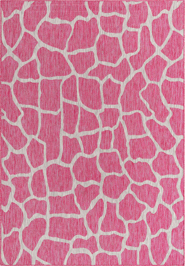 Magenta 7' 1 x 10' Outdoor Safari Rectangle Area Rug Weather Resistant for Patio, Deck, Terrace, Balcony, Porch Animal Print Wildlife Nature Carpet for Sale at Rug Engine