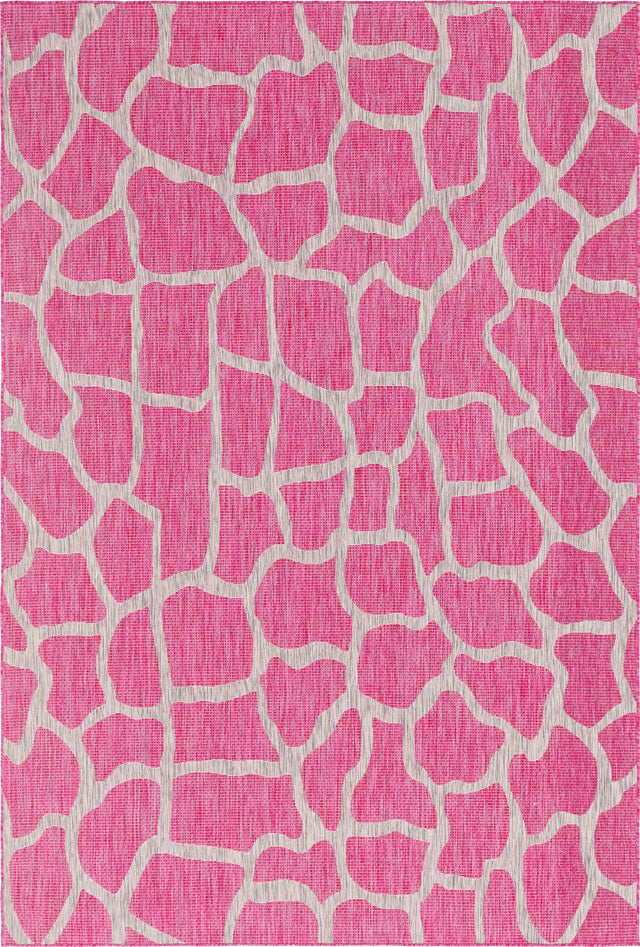 Magenta 6' 1 x 9' Outdoor Safari Rectangle Area Rug Weather Resistant for Patio, Deck, Terrace, Balcony, Porch Animal Print Wildlife Nature Carpet for Sale at Rug Engine
