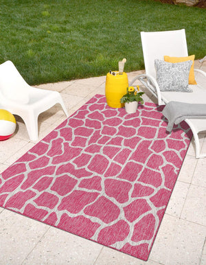 Magenta 7' 1 x 10' Outdoor Safari Rectangle Area Rug Weather Resistant for Patio, Deck, Terrace, Balcony, Porch Animal Print Wildlife Nature Carpet for Sale at Rug Engine